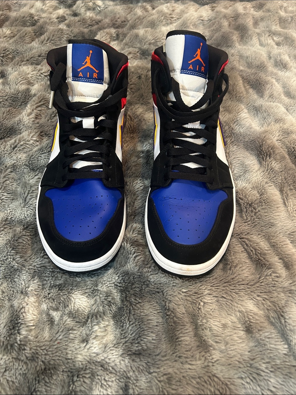 Jordan Men’s High-Top Sneakers - Black/Blue/White/Yellow/Orange
